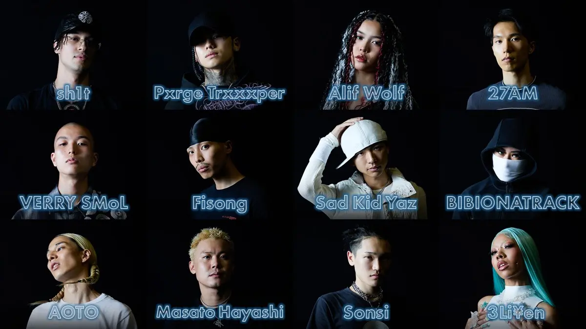 「HOOD STAGE」参加ラッパー／画像はラップスタア公式Xから