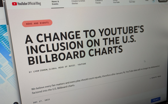 YouTube、米Billboardへのデータ提供を終了 「時代遅れの計算式」と批判