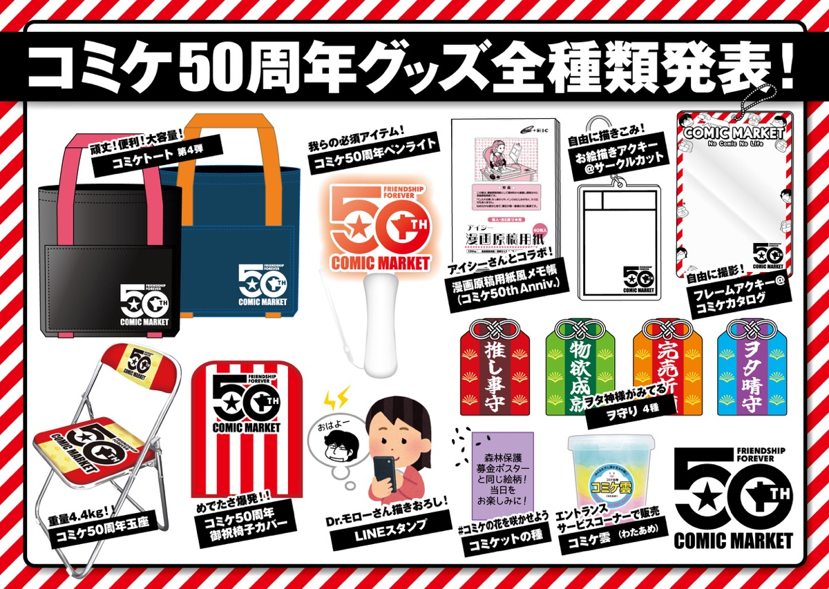 「コミックマーケット50周年記念公式グッズ」