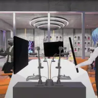 「VIRTUAL PURO STUDIO」スタジオ内部。撮影写真が「特定の画角」をカメラに表示したもの／筆者撮影