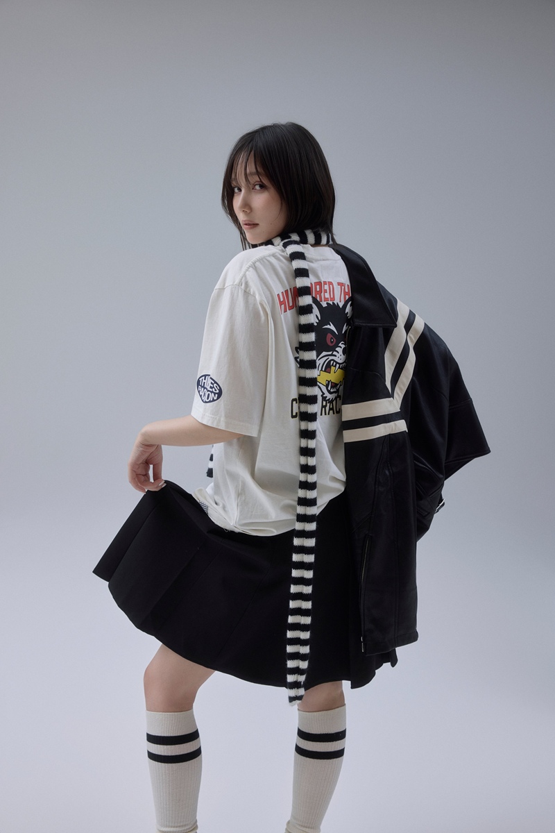 本田翼さん着用の「100T × CR ’26 Collection」ルック3