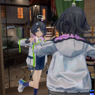 VRChat向けアバター「びしょぬれのしずくさん」。ホロライブ・ロボ子さんの生みの親・kuromaru9さん制作アバターです／筆者撮影