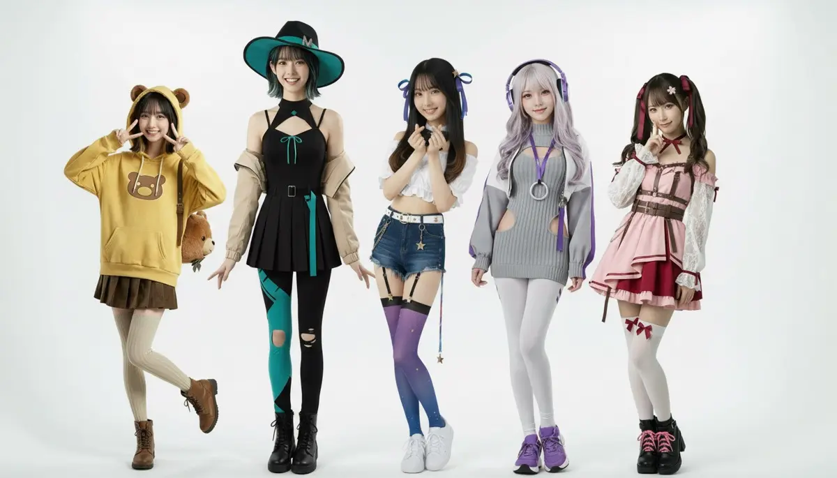 ハイパーリアルな姿の「ゆめかいろプロダクション」1期生（小熊こまめ、水墨まほろ、ゆめみなな、月窓ろみ、華咲みもざ）