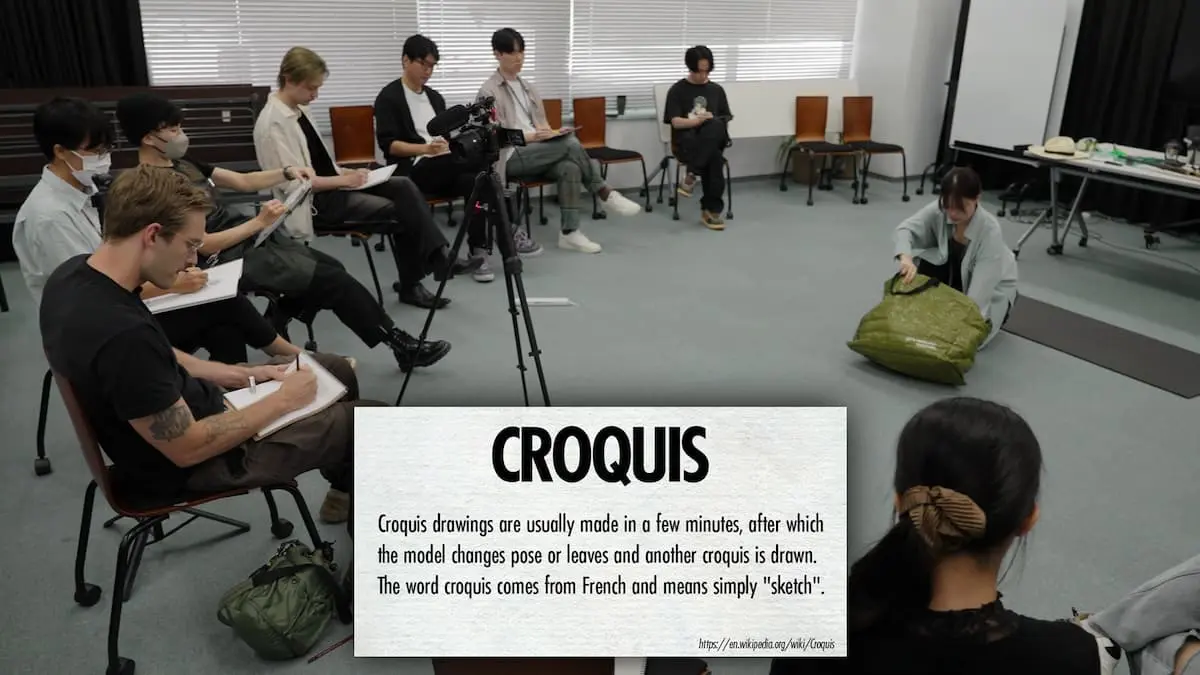 実際にWIT STUDIOで行っているというクロッキー会に参加するピュ―ディパイさん／画像は動画から