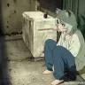 アニメ版『ヤニねこ』ティザーPVより　汚い光景がきれいに描かれている