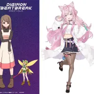 アニメ『DIGIMON BEATBREAK』で博衣こよりさん（右）が演じるキャラクター（左）
