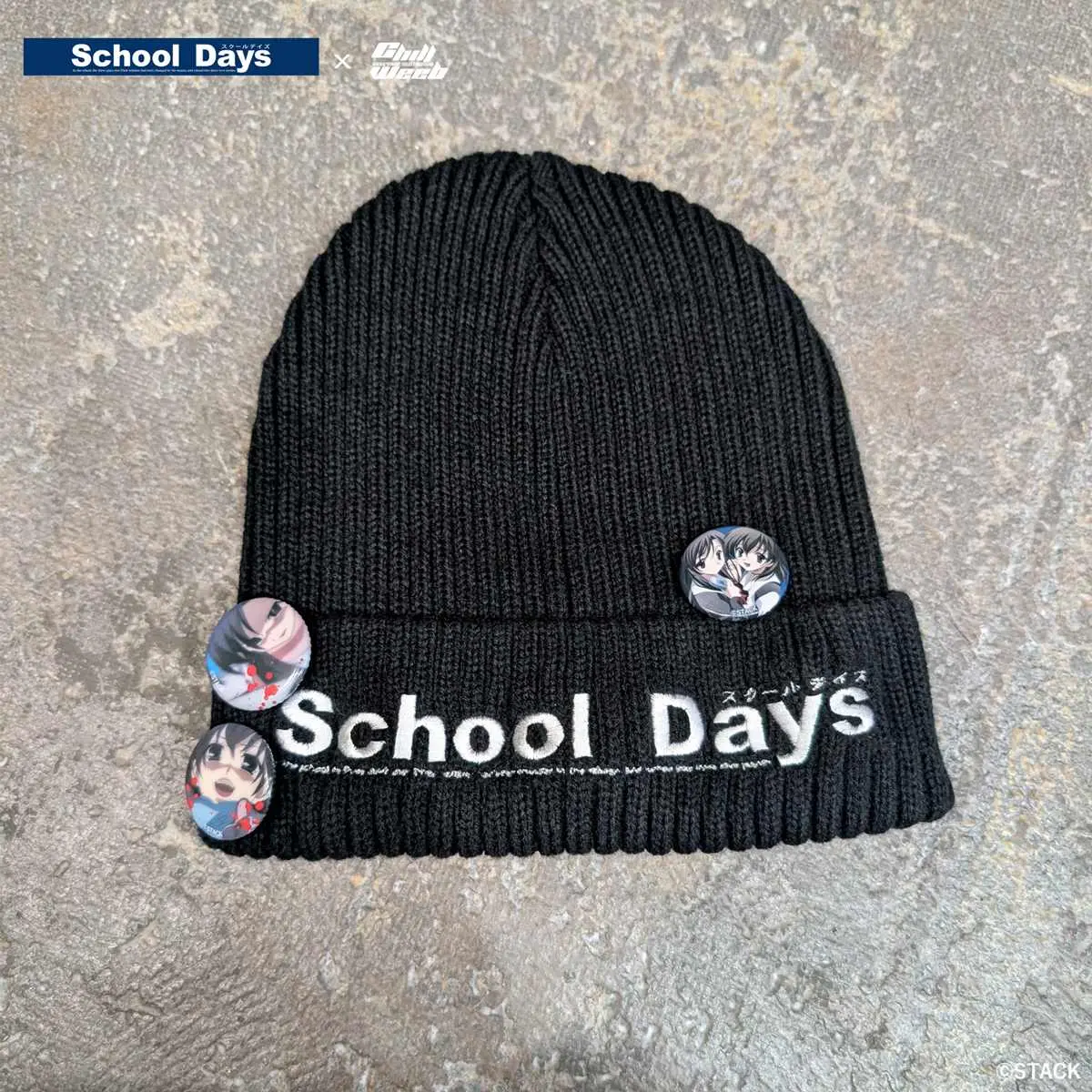 5.Beanie “LOGO WITH BUTTON PINS”