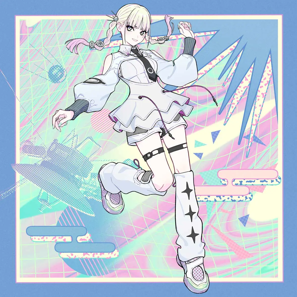 朔雀（サク）さん：HYPERPOP / FUTURE BASSをバックボーンに、ポップでドリーミーな存在感と異彩を放つバーチャル・シンガー / ラッパー。メロディアスで浮遊感のあるフロウと、エレクトリカルな音像で魅せるHAMMER COLLECTIVEのナンバリング [2] のアーティスト。