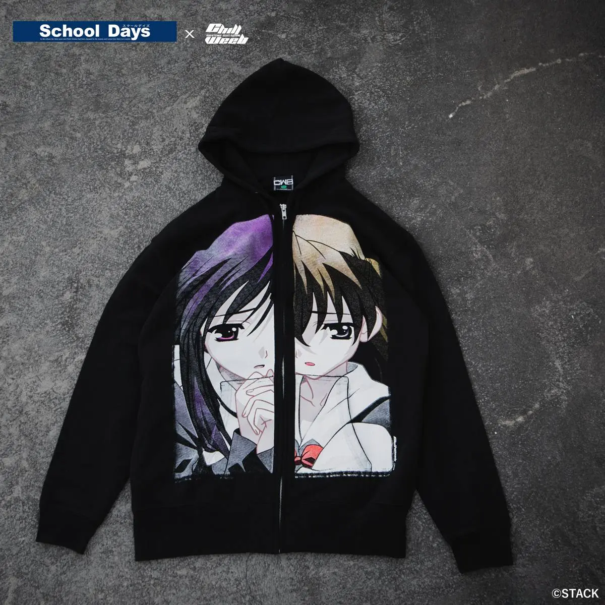 4.Zip-up hoodie “HALF FACES”1
