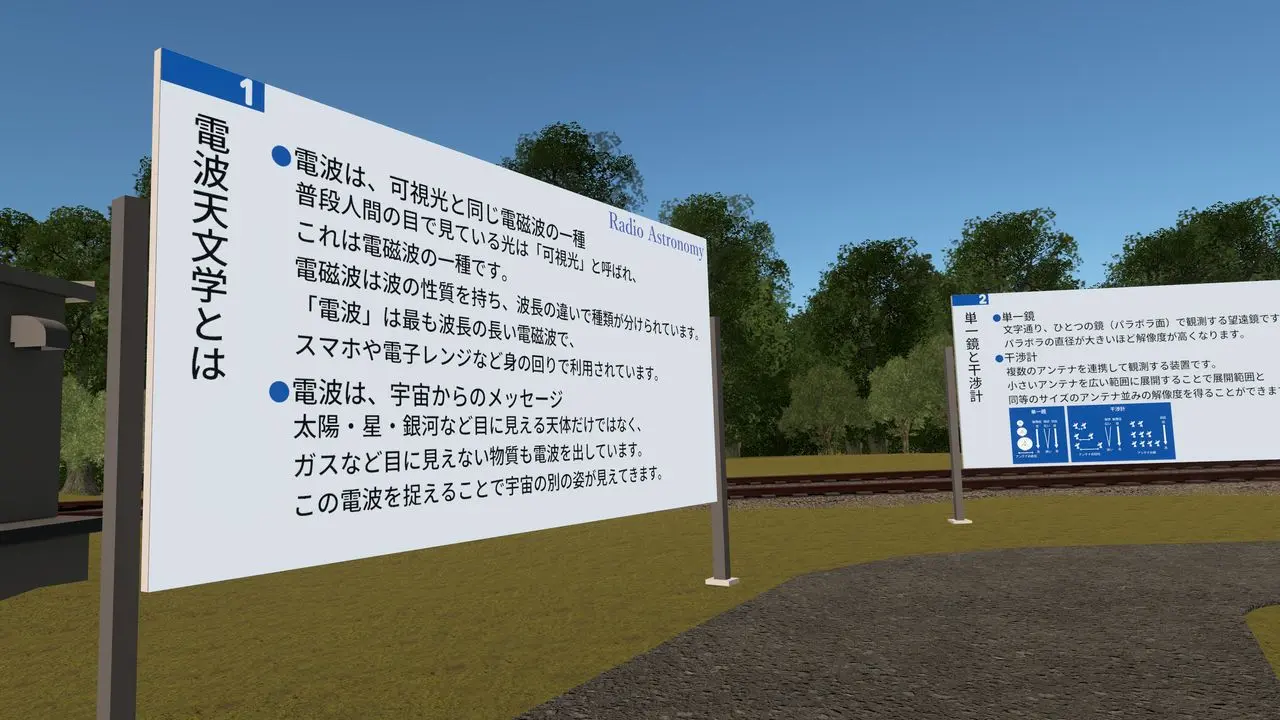 ファンメイドVR野辺山天文台　電波天文学に関する解説コーナー／筆者撮影