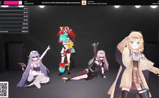 ホロライブEN、寄付金3700万円を集める　配信活動引退のワトソン・アメリアからサプライズも