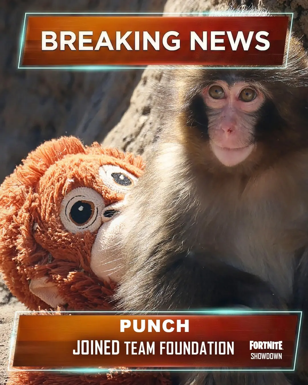 ゲーム『Fortnite』に世界的人気の子ザル「パンチくん」参戦か
