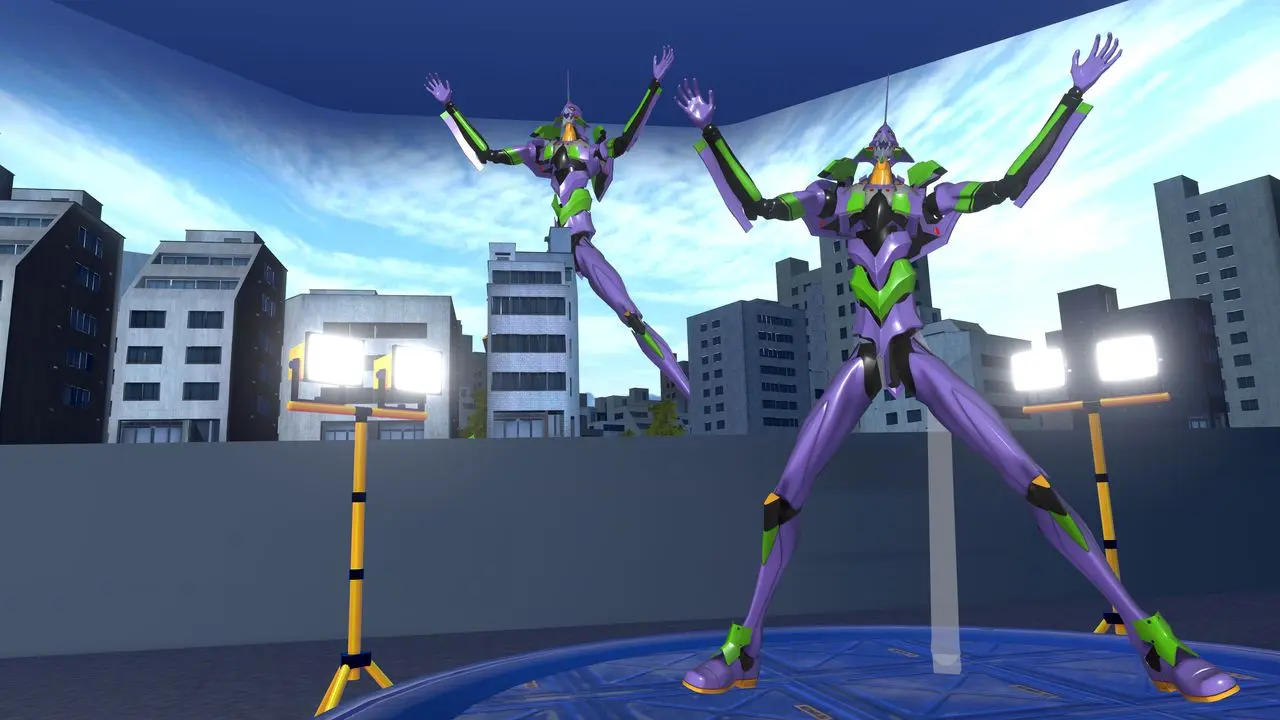 「バーチャルホビーフェス2026」海洋堂ブースにある「動かせるエヴァンゲリオン初号機」／筆者撮影