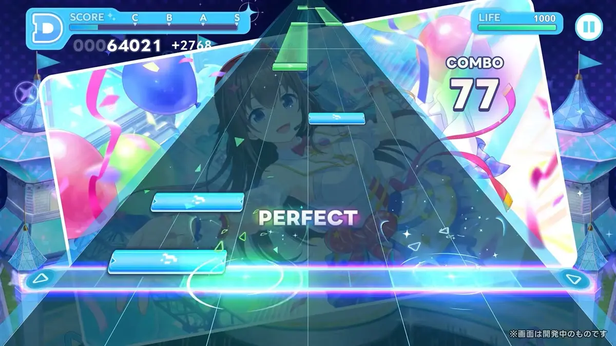 『hololive Dreams』リズムゲーム画面