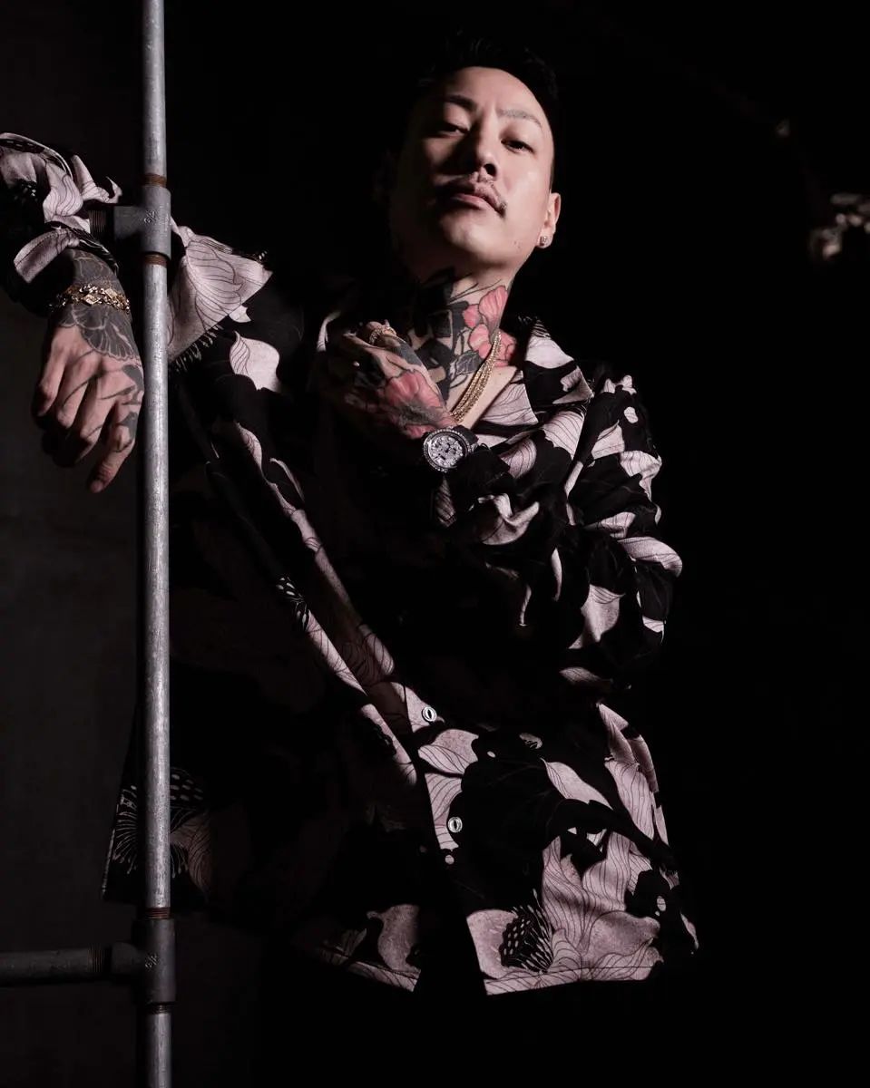 GAKKIN×BUDSPOOLコラボアイテム着用ルック