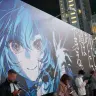 渋谷駅周辺で展開された星街すいせいさんの広告