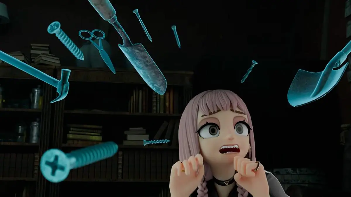 刃物を向けられるベティ