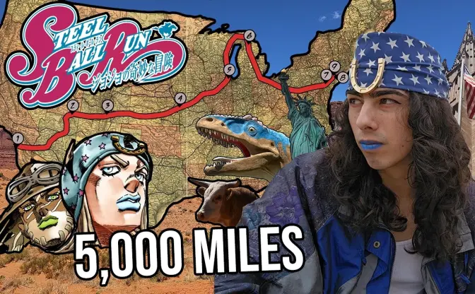 『スティール・ボール・ラン』の大陸横断レース（約8000km）を実際にやってみた動画が過酷すぎる