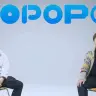 左：ひろゆきさん　右：川上量生さん（「POPOPO」発表会より）