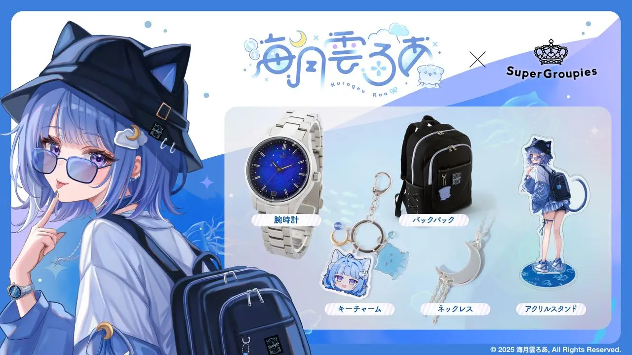 海月雲ろあ　ポップアップストア　アクリルスタンド　2種セット 個人勢VTuber海月雲ろあのコラボグッズ発売 腕時計やバックパックが
