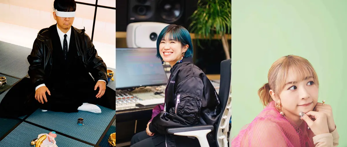 「FouRTe Project」のクリエイター陣。左から☆Taku Takahashiさん（プロデュース／作曲）、岡嶋かな多さん（作詞）、槙田紗子さん（振り付け）