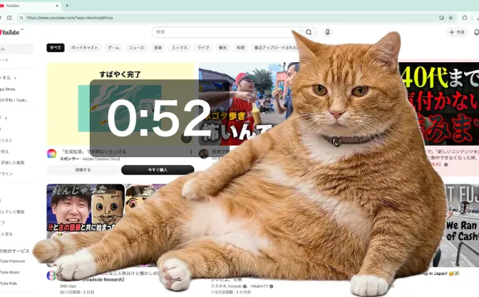 SNSのやりすぎを“むっちりネコ”が強制遮断！ ブラウザ拡張機能「Cat Gatekeeper」が便利