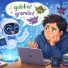 ChatGPTにより生成した「ゴブリンの話をするAIとそれに困るユーザー」のイラスト