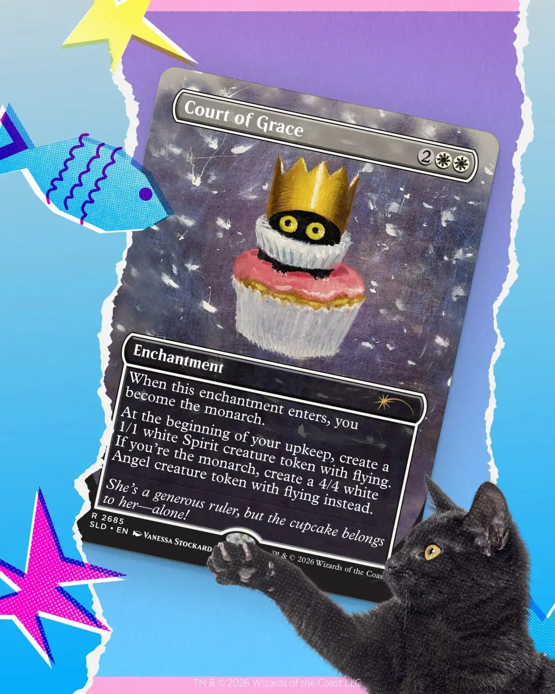 秘儀の印鑑 猫　Secret Lair foil １枚 新たなSecret Lair製品として犬と猫が登場。《僻境への脱出