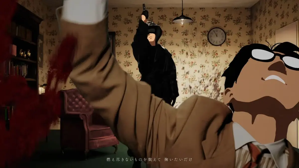 黒服の人物に為す術なく殺される男性