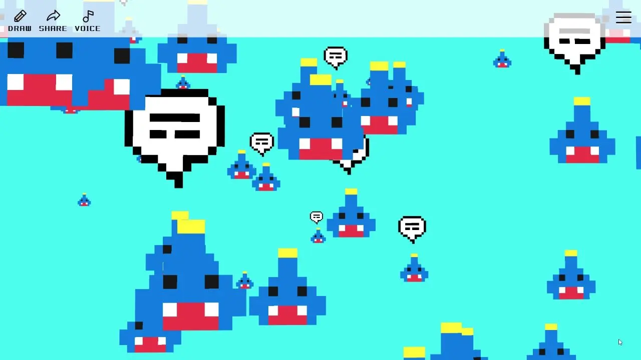 鳴き声を披露してくれるドット絵のハッコウくん
