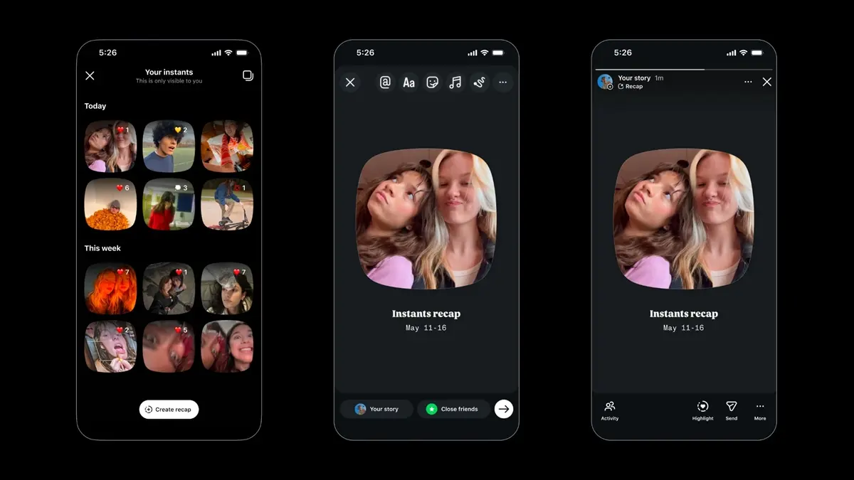 「Instants」からストーリーズに「まとめ」動画を投稿可能