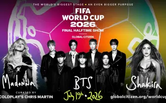 BTS、サッカーW杯初のハーフタイムショーに出演　共同ヘッドライナーにマドンナ、シャキーラ