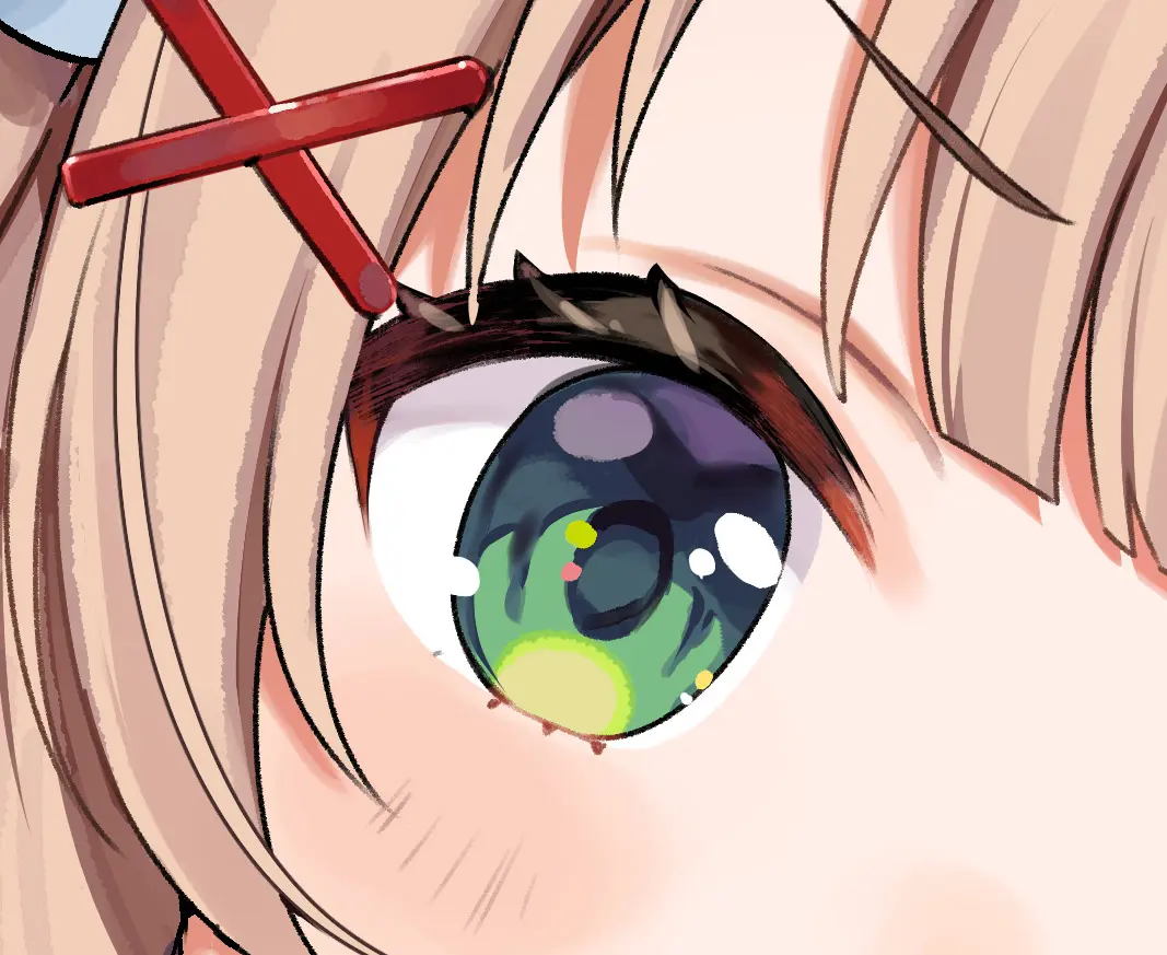 ななさんが気合いを入れて描いているというしぐれういさんの瞳