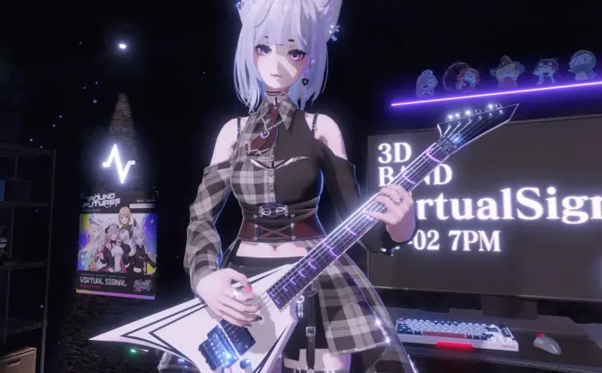 ギタリスト系VTuber「chacha」のキャプチャ精度がヤバすぎる　指使いも見事に再現