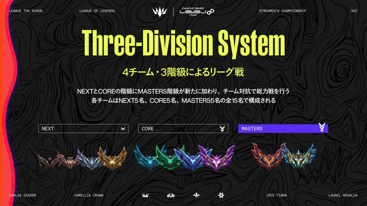 4チーム・3階級によるリーグ戦