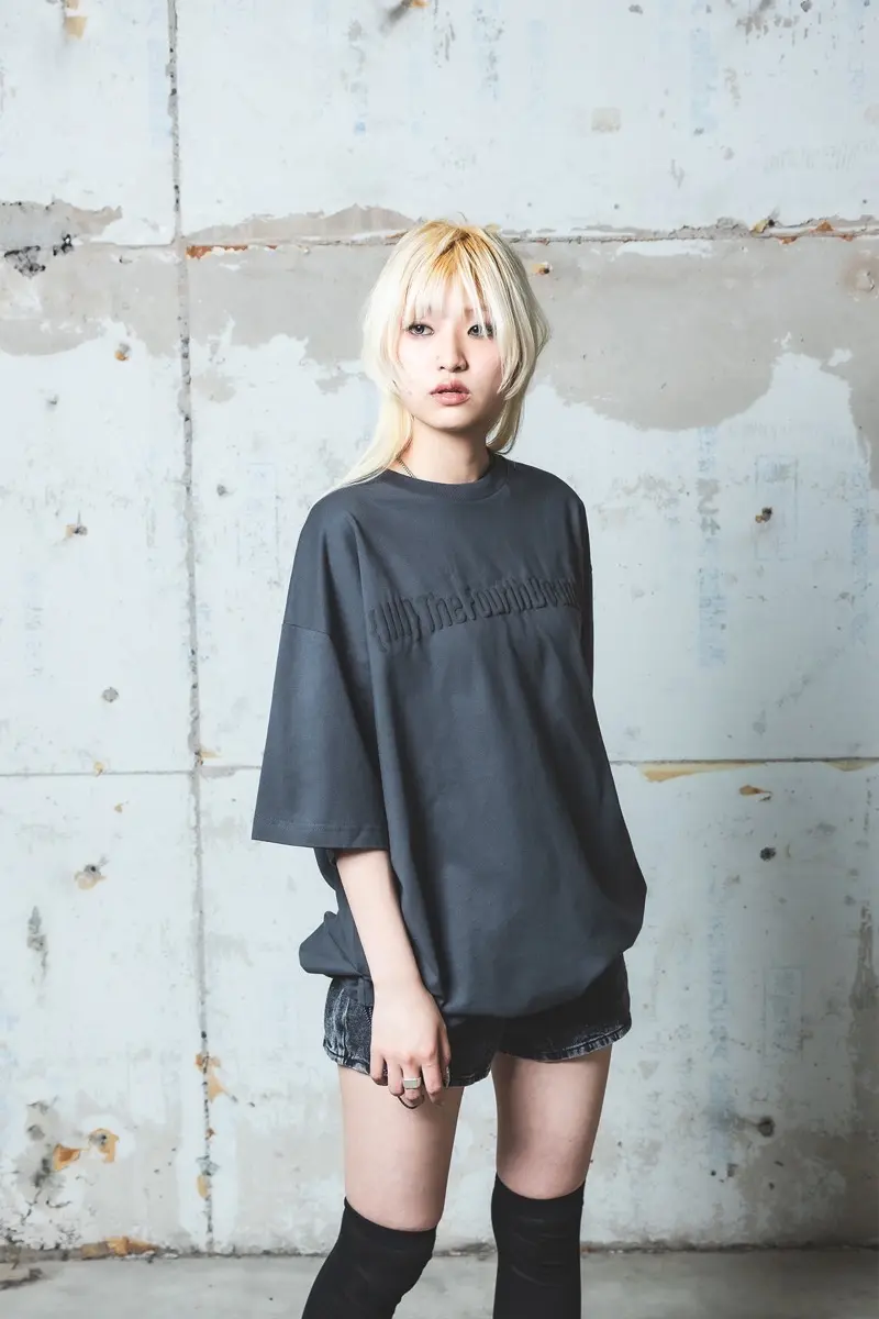 ドローコードプリントTシャツ（スミクロ）