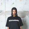 ドローコードプリントTシャツ（ブラック）-2