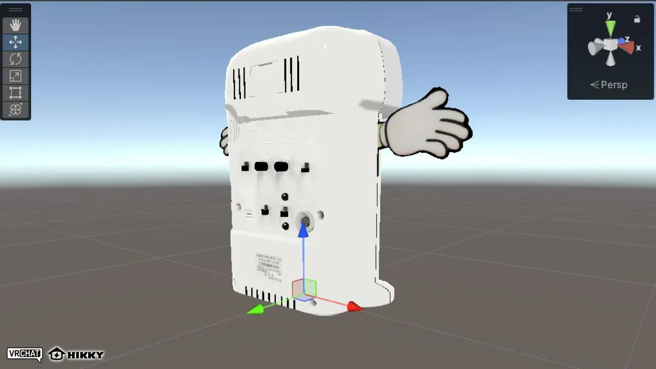 開発中の「呼び込み君」の公式3Dモデル。背面も作り込んでいるようだ