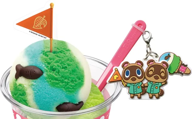 「どうぶつの森」とサーティワンが初コラボ　しずえ、たぬきちデザインのカップ登場
