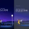 映画『ラ・ラ・ランド』ポスタービジュアル。左が公開時、右が新しいもの。手が……／画像は公式Xより