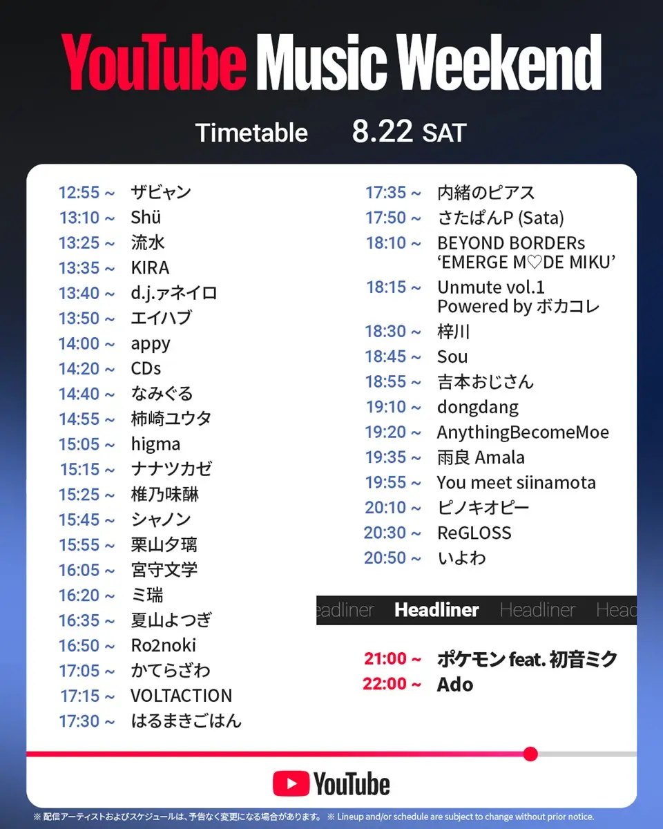 「YouTube Music Weekend 12.0」2日目