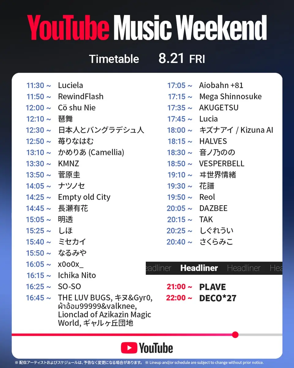 「YouTube Music Weekend 12.0」1日目