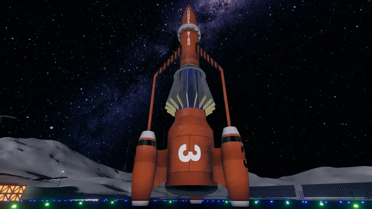 VRChatに登場したサンダーバード3号／筆者撮影