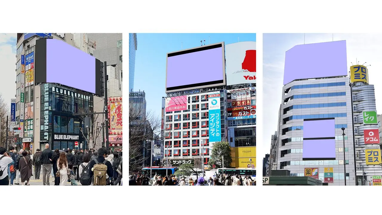 ワンマンライブの映像が放映される街頭ビジョン