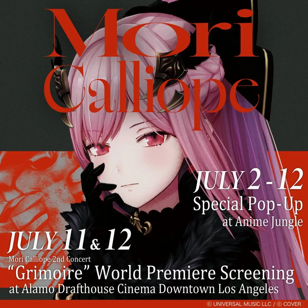 ホロライブMori Calliope、LAでポップアップストア開催　ライブ上映会も実施