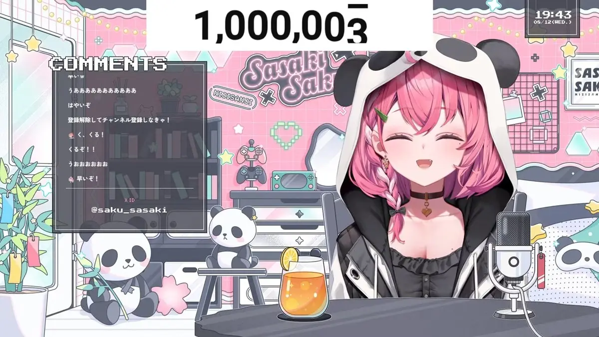 にじさんじ笹木咲、YouTube登録者100万人突破　卒業と復帰──紆余曲折を経ての大台達成
