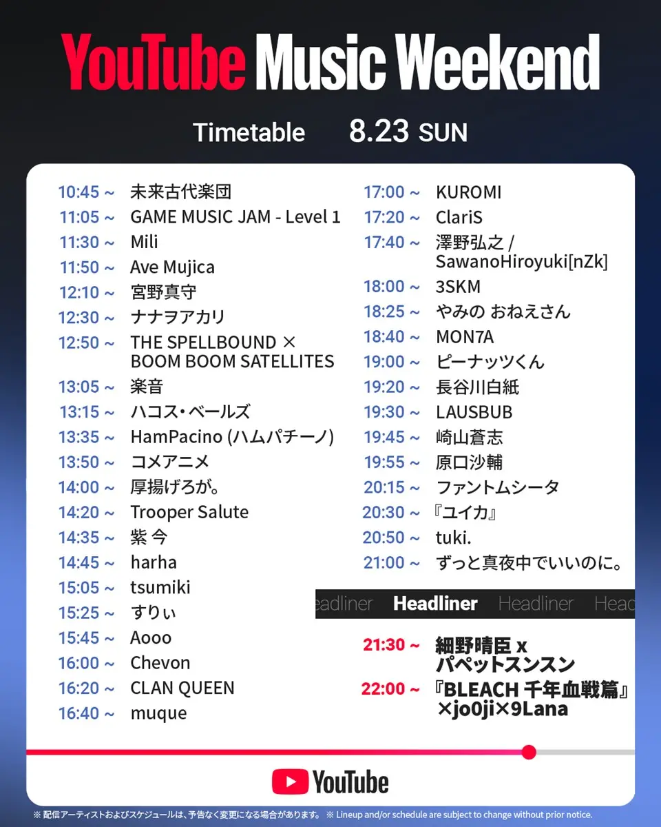 「YouTube Music Weekend 12.0」3日目