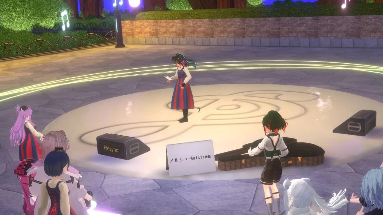 「Yoyo Woods Park」メディア先行体験会にて　ストリートライブエリアでは、ギターに向けてサウンドルを送付できる／筆者撮影