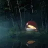 森中にでっかいモンスターボールが！