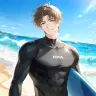 PixAIで生成された五頭岳夫さん　なぜかムキムキに